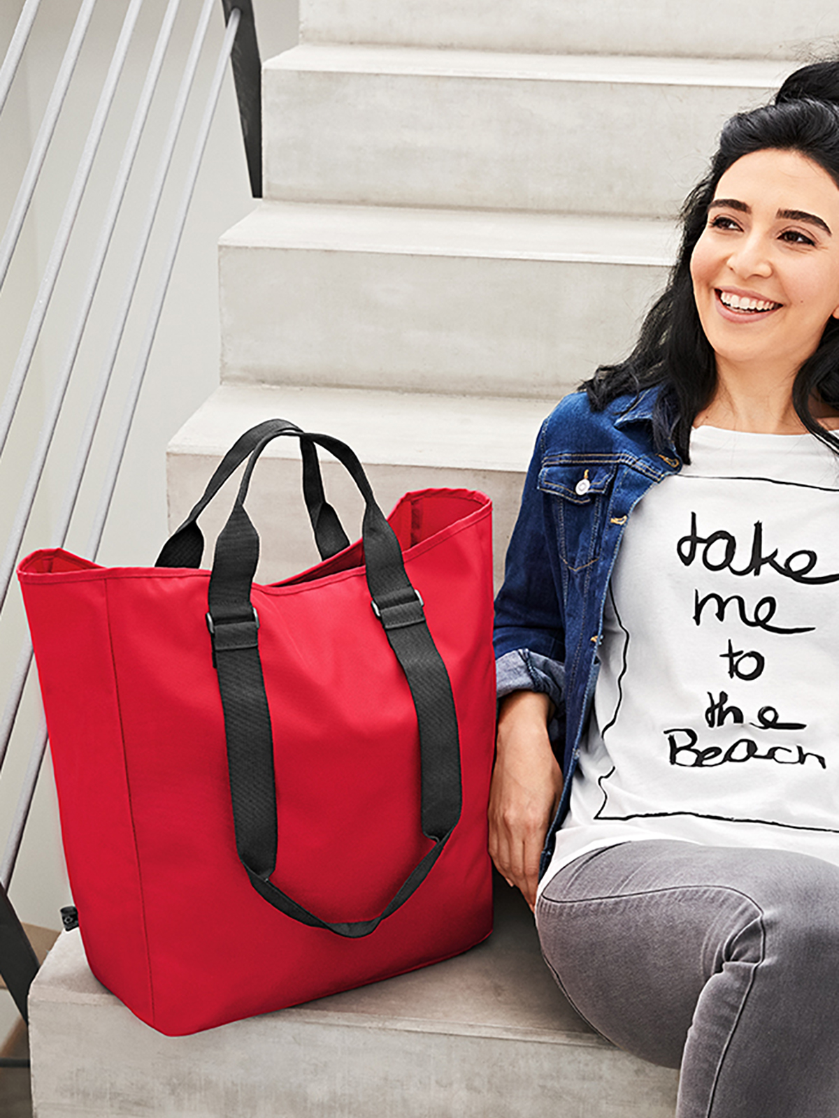 shopper DAILY red featuring a model