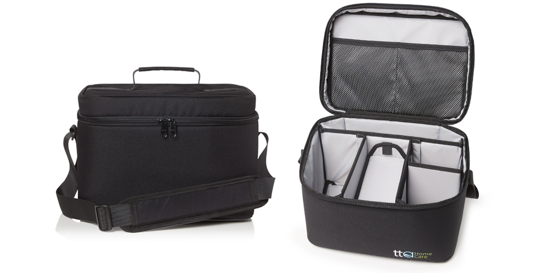 Beispiel Tasche nach Maß zum Transportieren mit Deckel und Abtrennungen