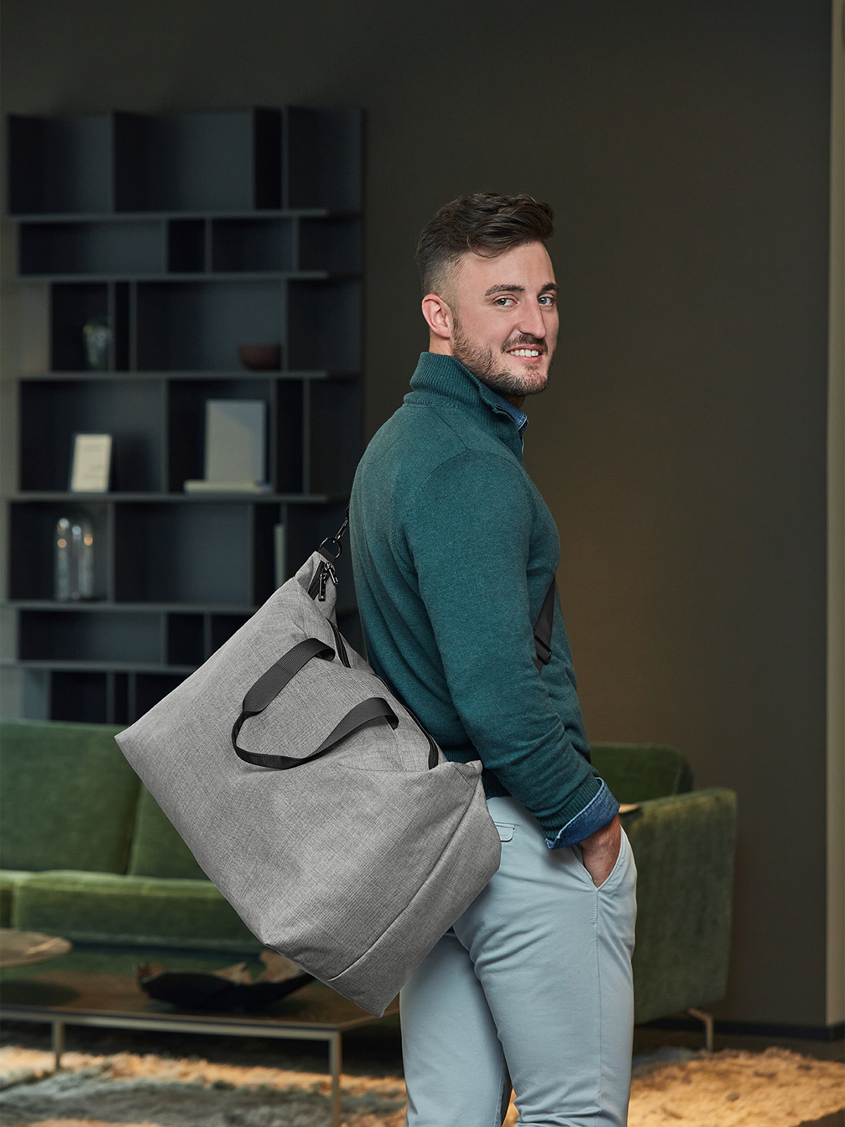 Sport-/Reisetasche EUROPE hellgrau-meliert mit Model