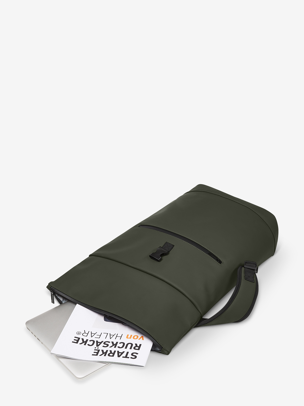 Laptop-Rucksack PURE oliv gefuellt