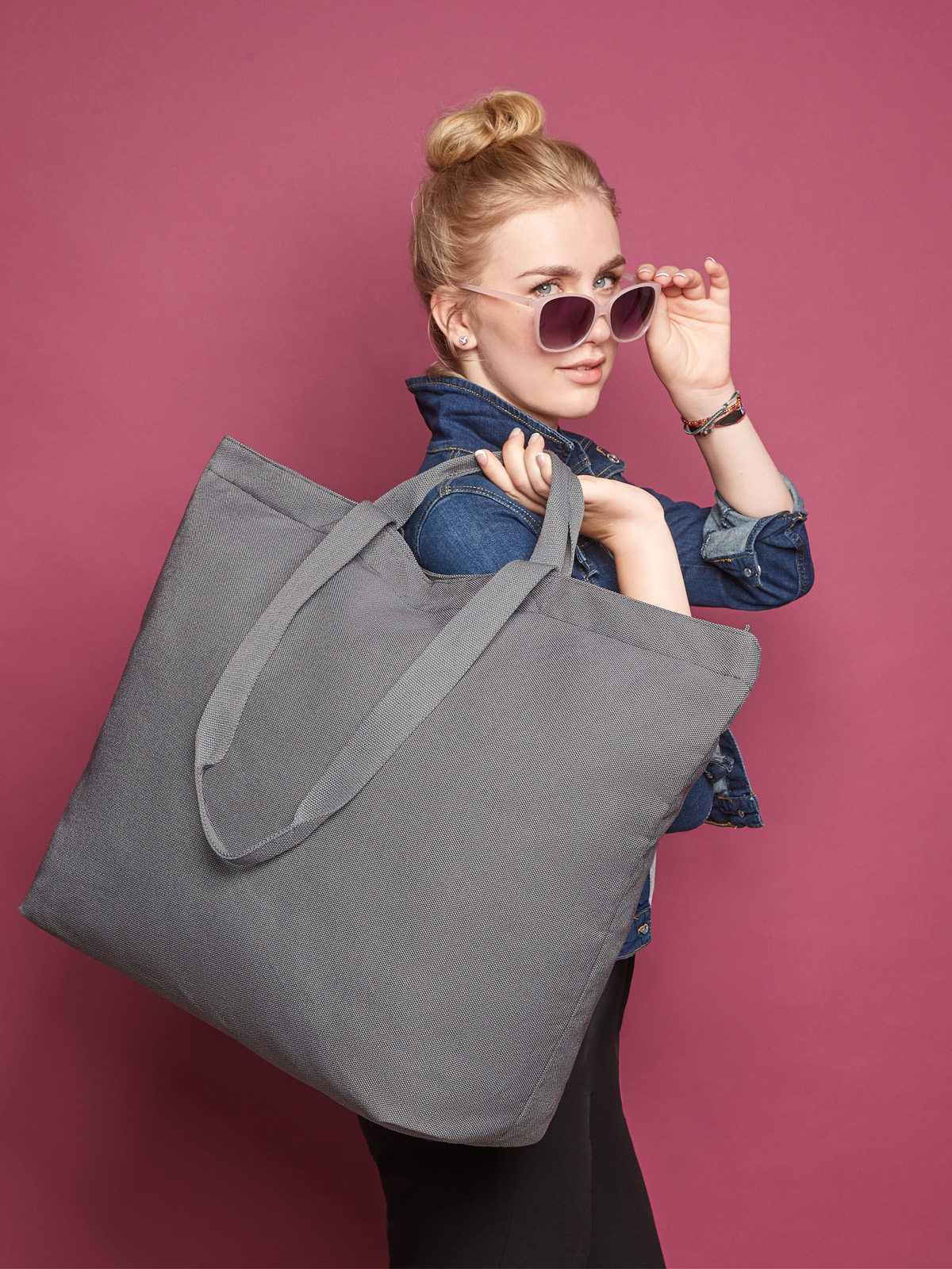 Shopper BIG grau schraeg ueber schulter