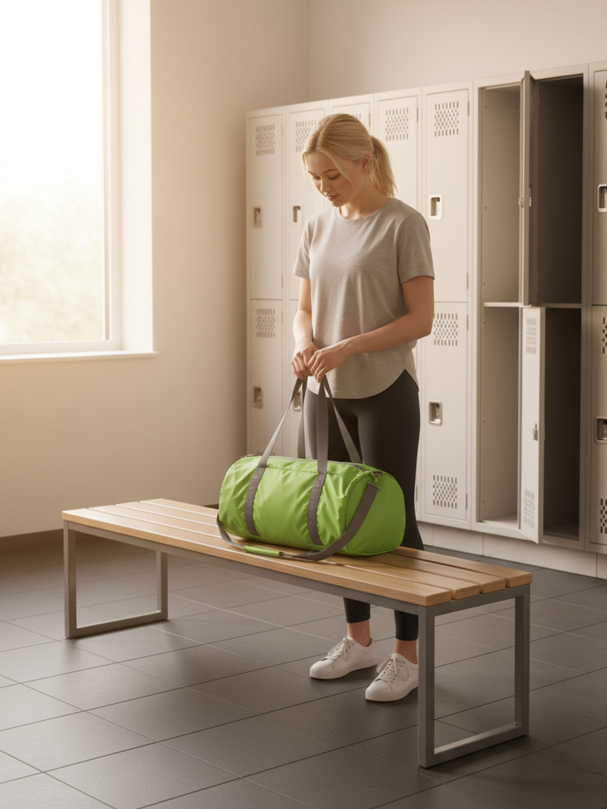 sports bag CANNY apple-green featuring a model