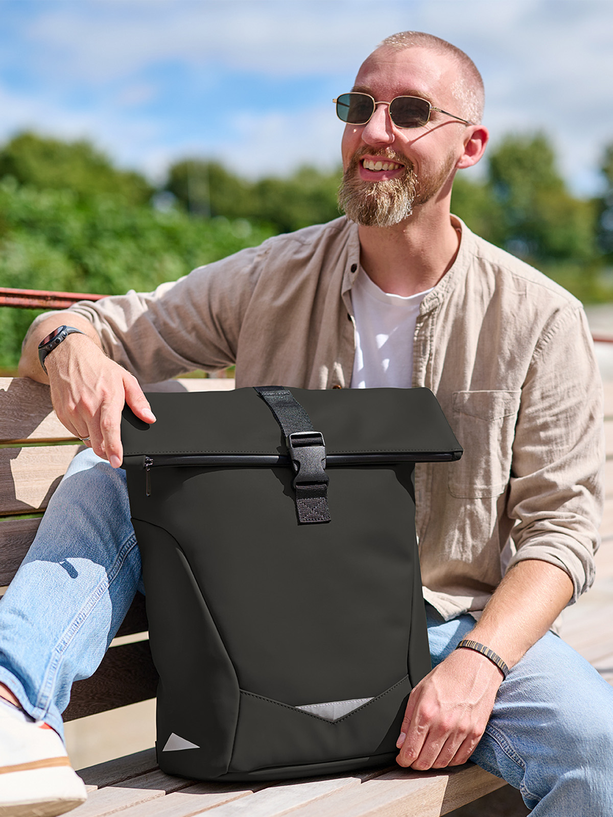 Fahrradrucksack ORBIT schwarz mit Model