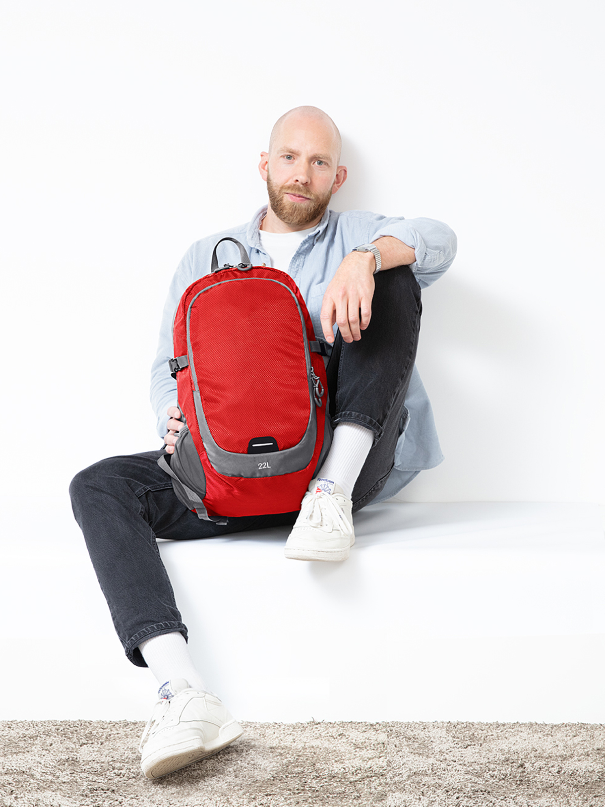 Rucksack STEP L rot mit Model