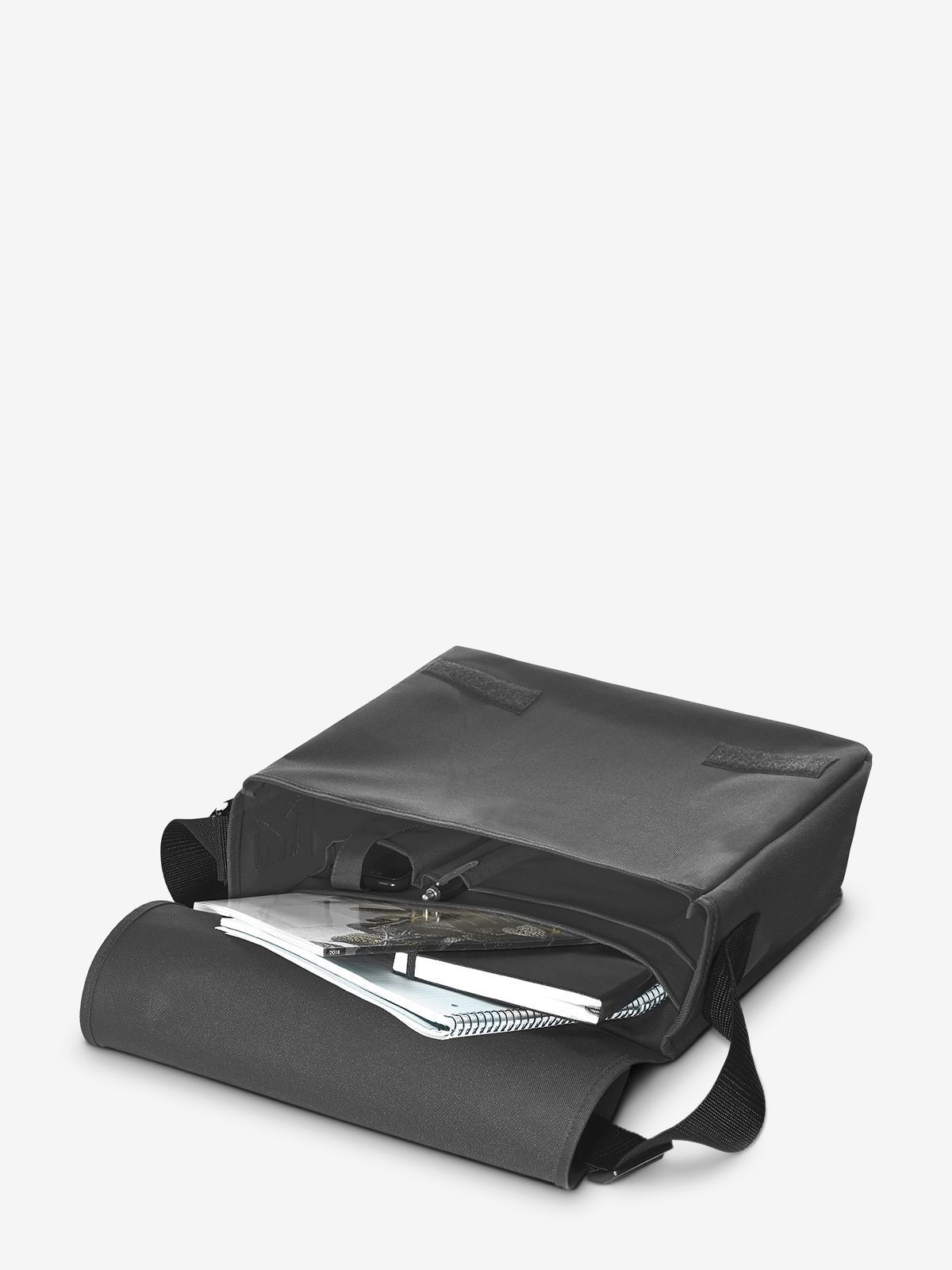 Promotiontasche KURIER anthrazit gefuellt