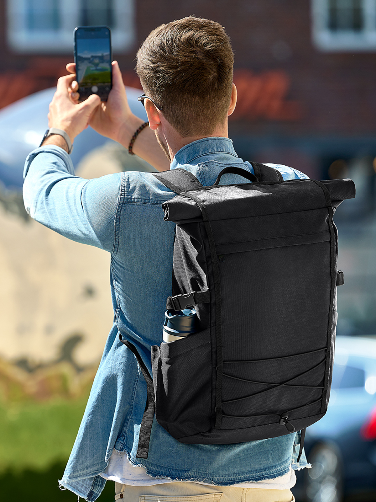 Notebook-Rucksack FLEX schwarz mit Model