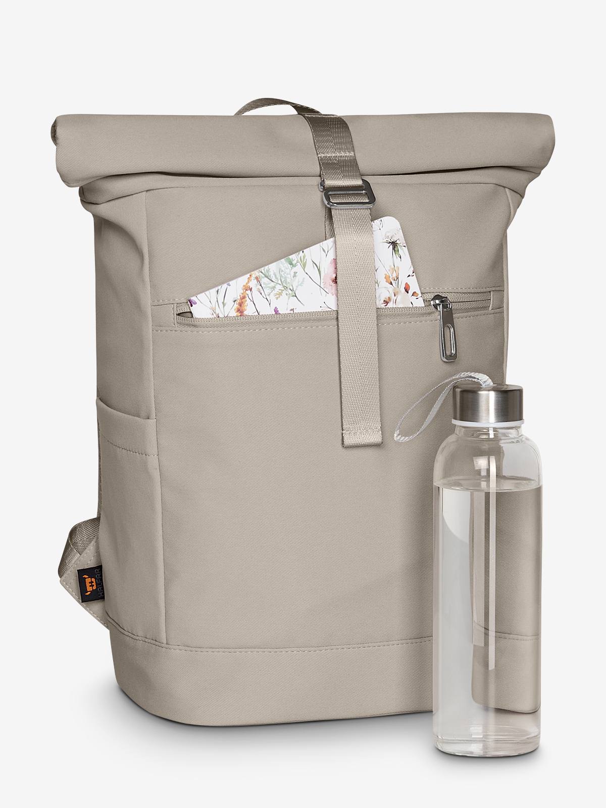 Rucksack STAR S beige gefuellt