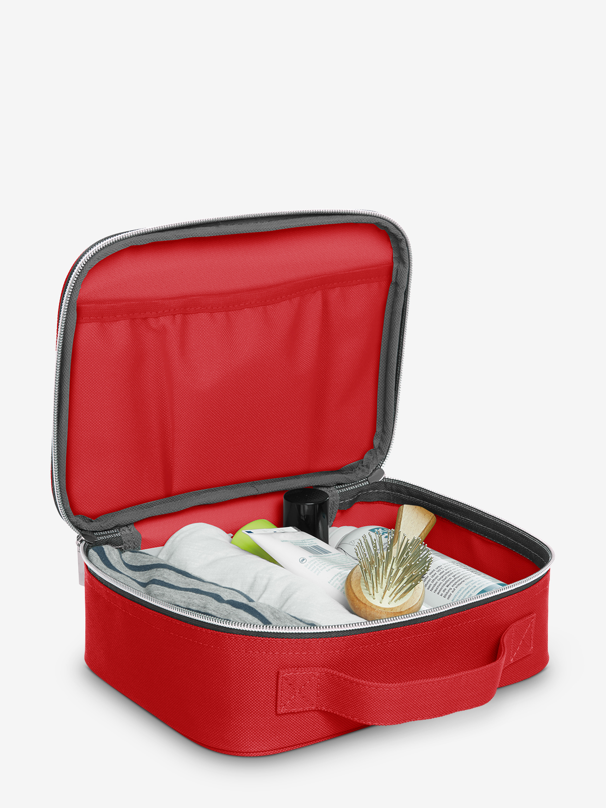Reissverschluss-Tasche SWITCH rot gefuellt