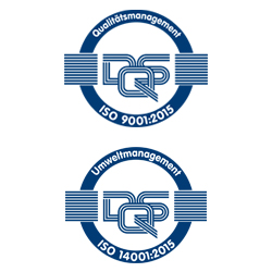 DQS ISO 9001:2015 & ISO 14001:2015 Labels
