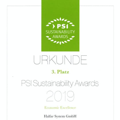 Halfar Auszeichnung PSI Economic Excellence 2019