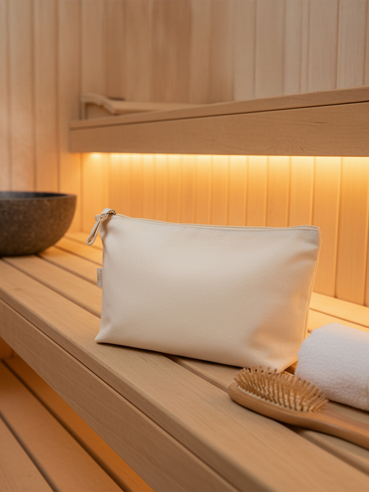 Reissverschluss-Tasche ORGANIC M natur Mood