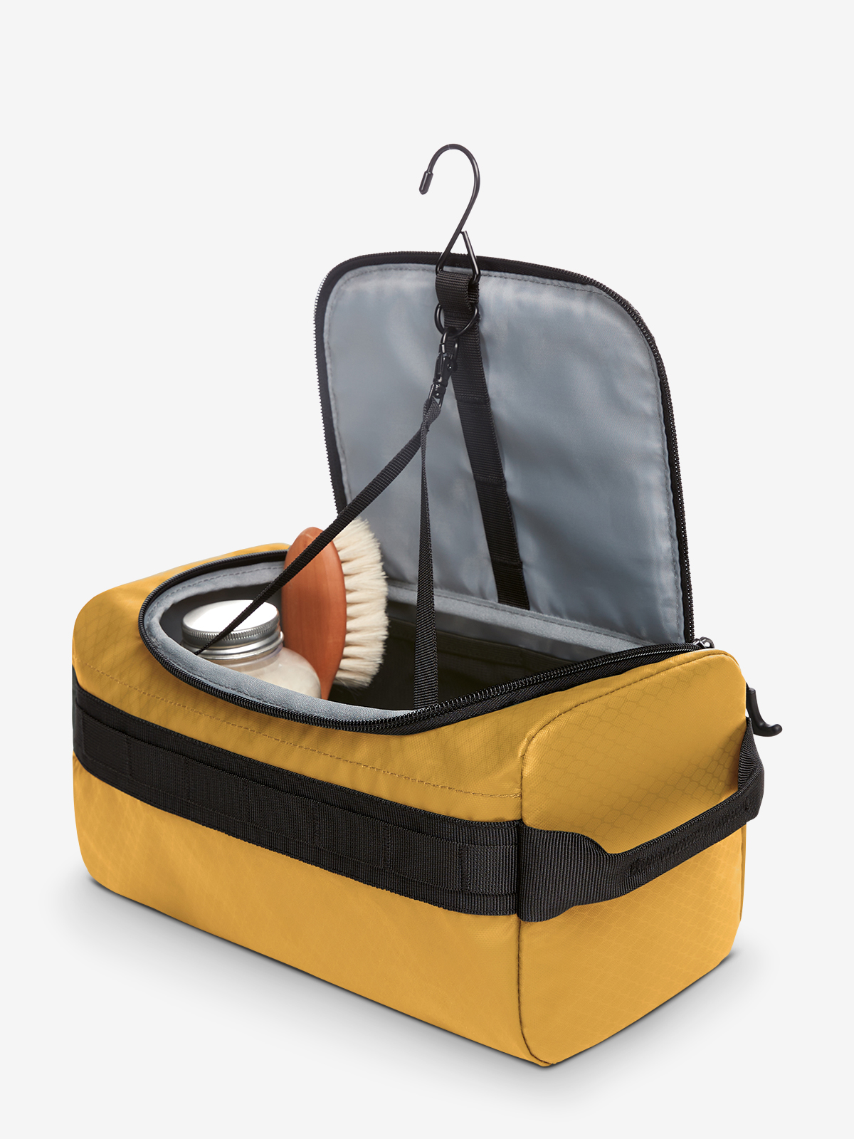 Kulturtasche ACTIVE senfgelb geoeffnet