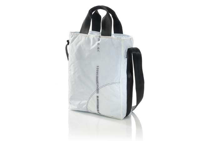 Sustainable bag made from recycled airbag material, a customer project by Halfar