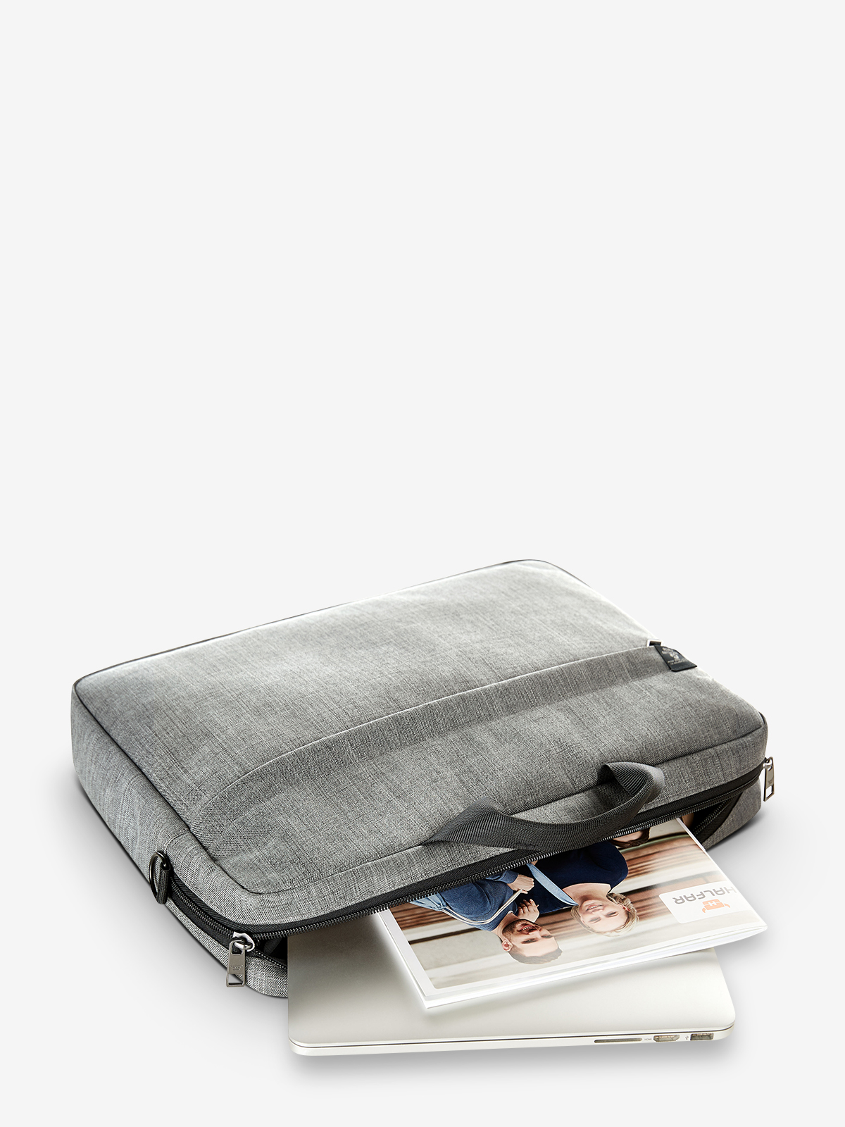 notebook bag EUROPE light-grey-sprinkle filled