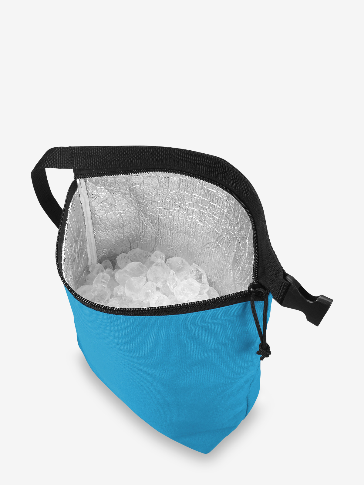 thermo bag FLOW cyan filled with ice