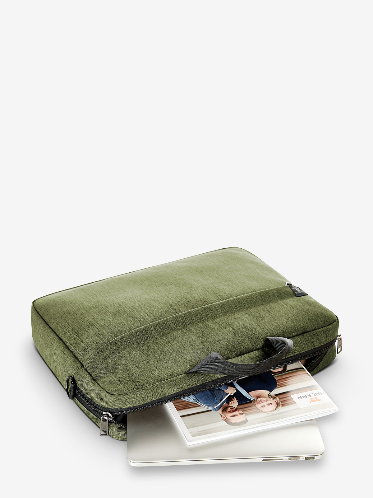 Notebook-Tasche EUROPE gruen-meliert gefuellt