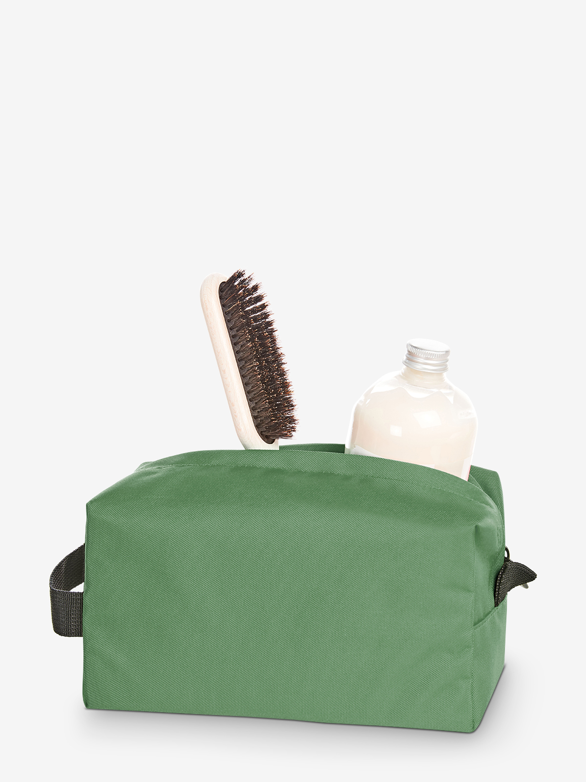 Reissverschluss-Tasche DAILY gruen gefuellt