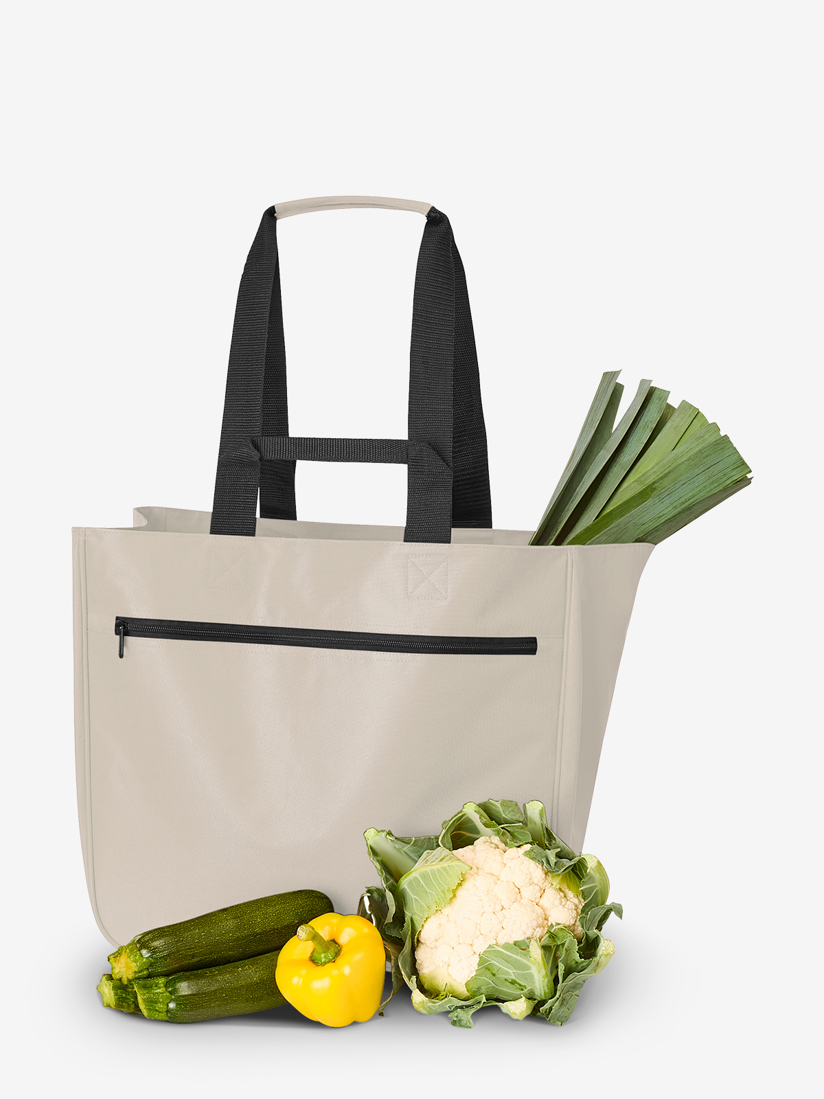 Shopper SOFTBASKET beige gefuellt mit gemuese