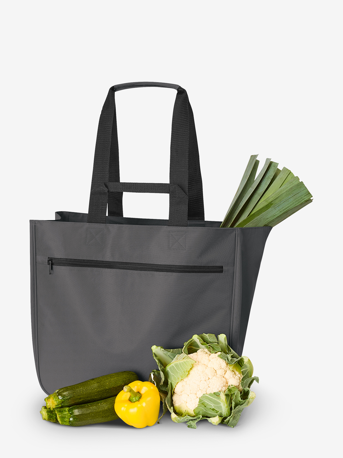 Shopper SOFTBASKET anthrazit gefuellt mit gemuese