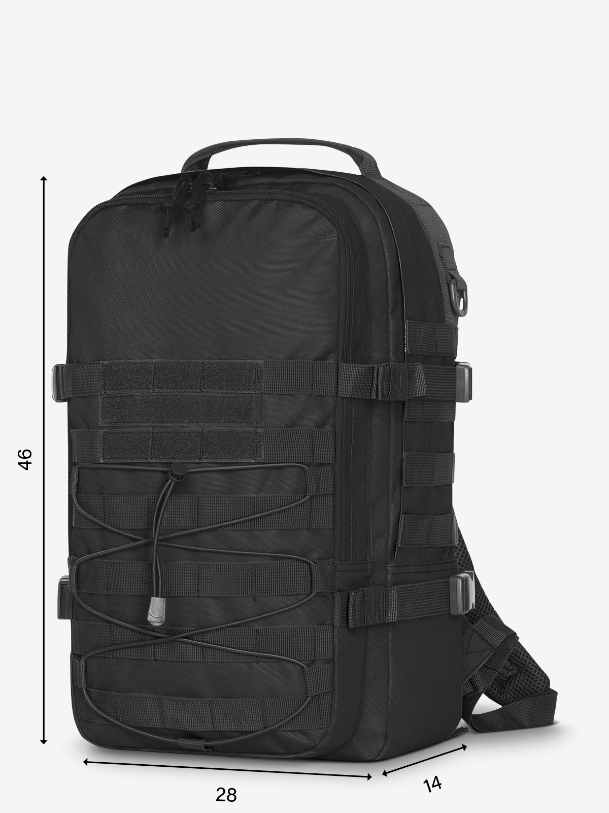 Abmessungen Notebook-Rucksack MOLLE