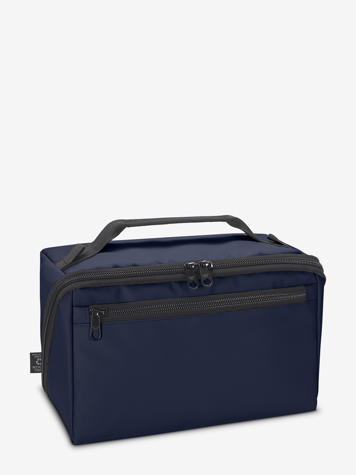 Reissverschluss-Tasche BOX marine seite