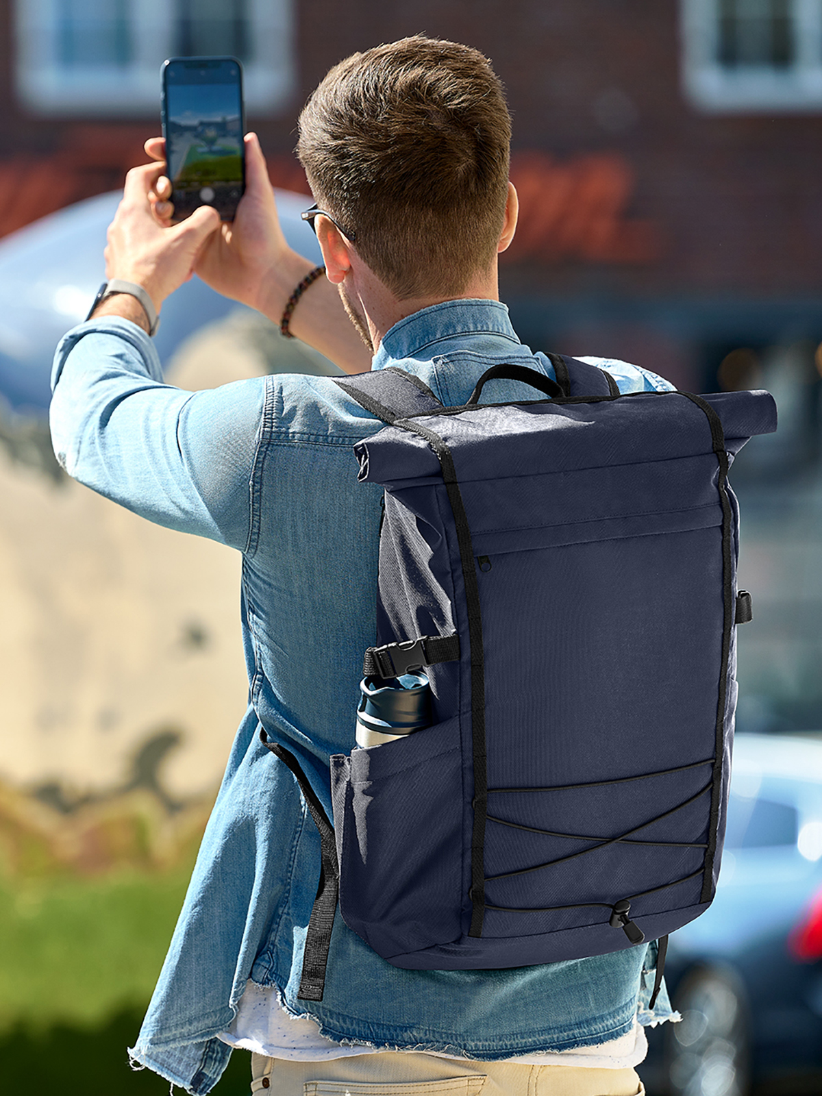 Notebook-Rucksack FLEX marine mit Model