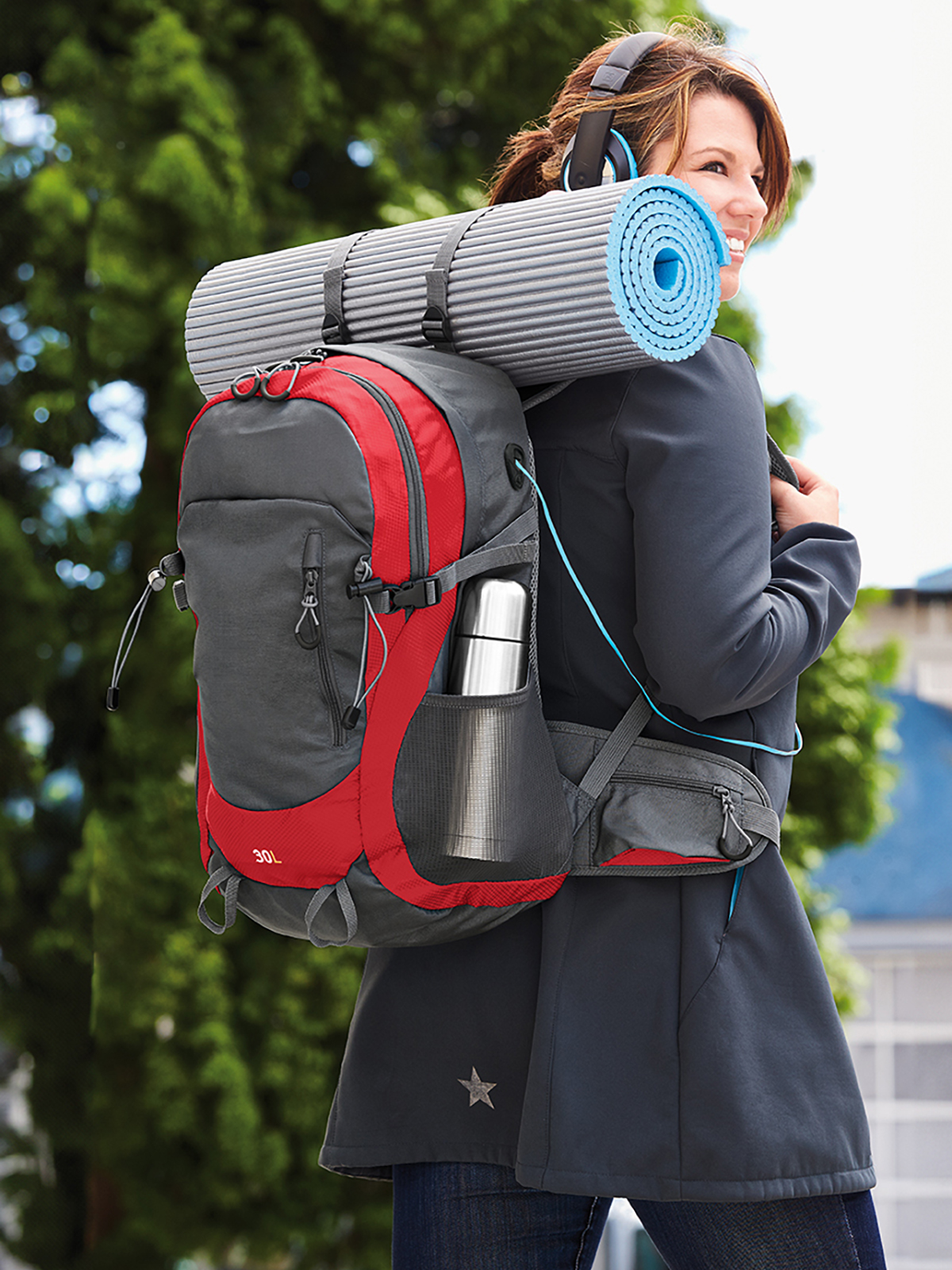 Rucksack TRAIL rot mit Model