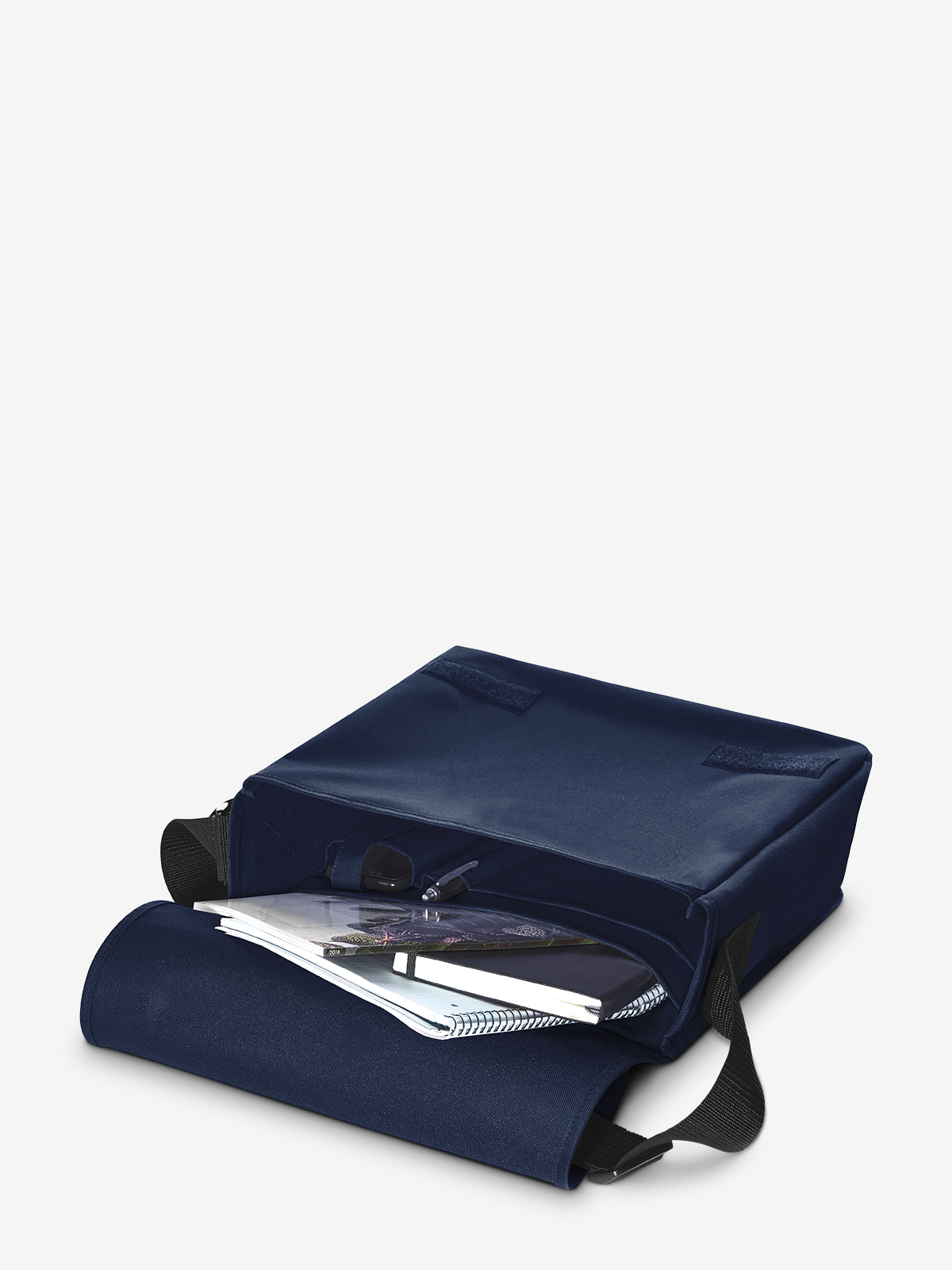 Promotiontasche KURIER marine gefuellt