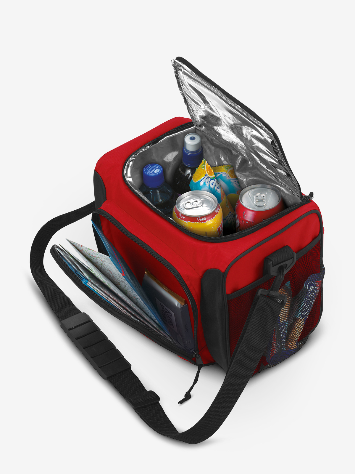 Kuehltasche SPORT rot gefuellt