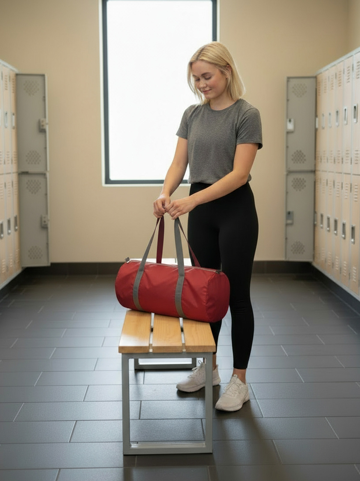 sports bag CANNY red featuring a model