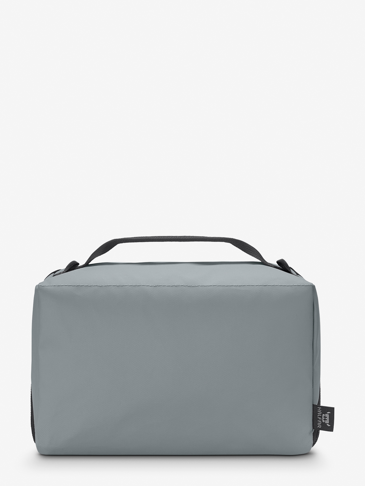 Reissverschluss-Tasche BOX mittelgrau ruecken
