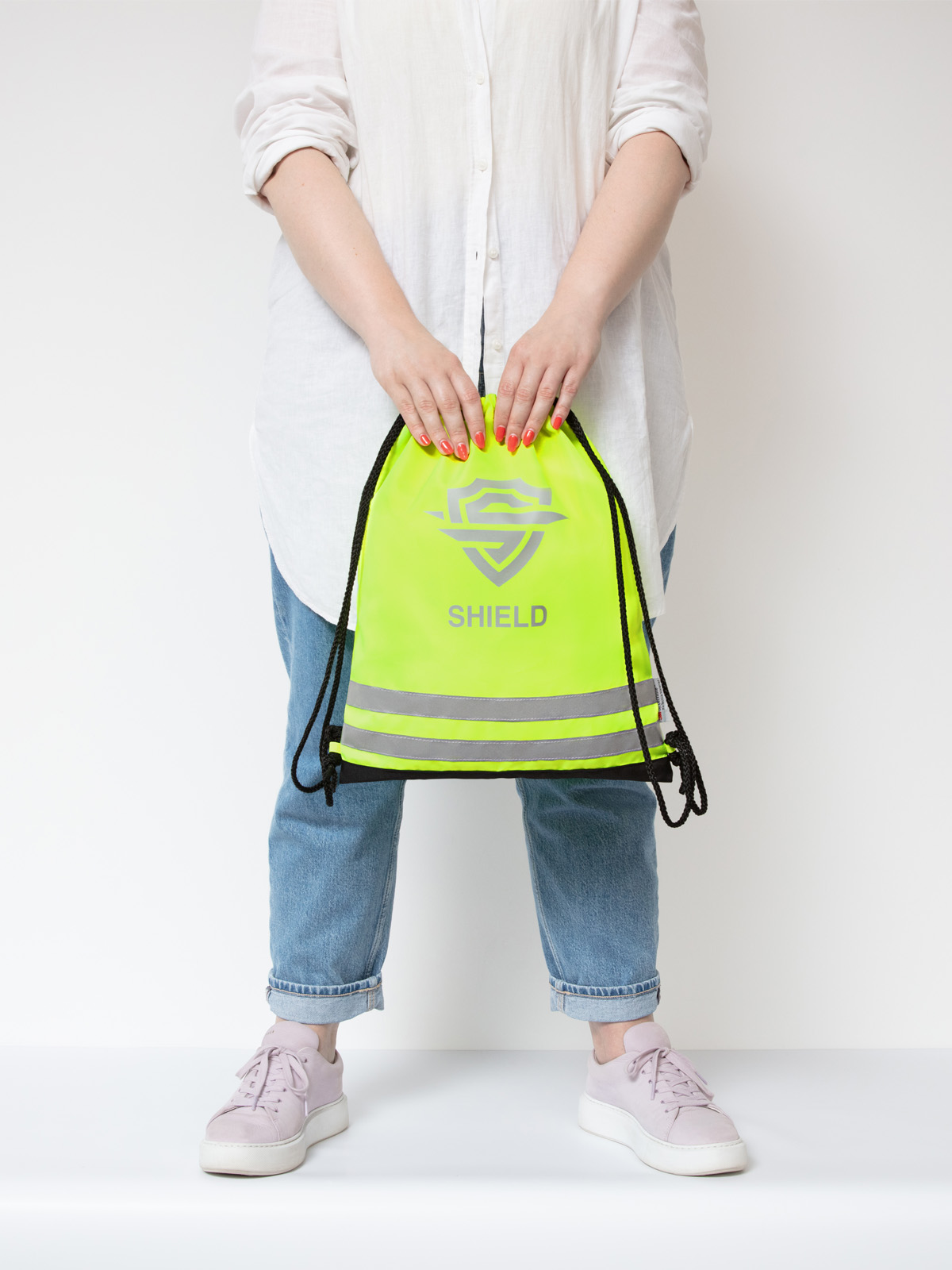 Zugbeutel REFLEX neon-gelb mit Model