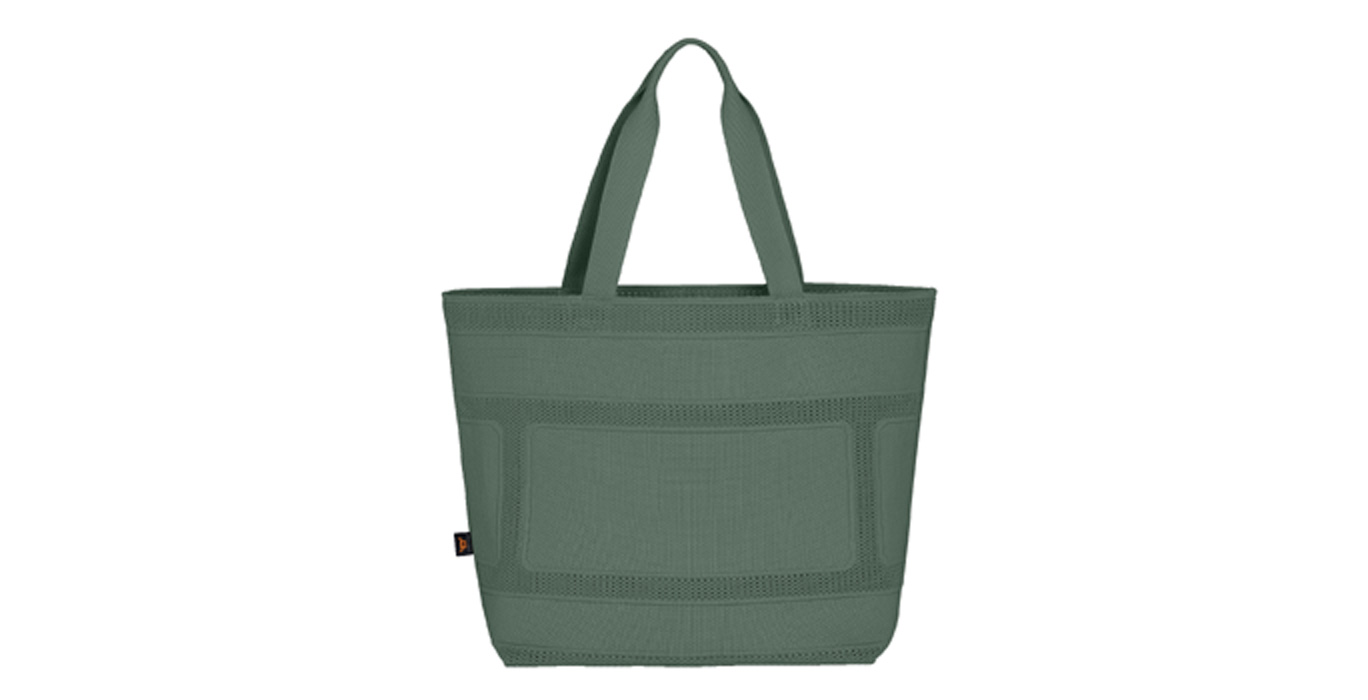 Shopper MONO, Tragetasche aus Stoff mit langen Henkeln in Grün