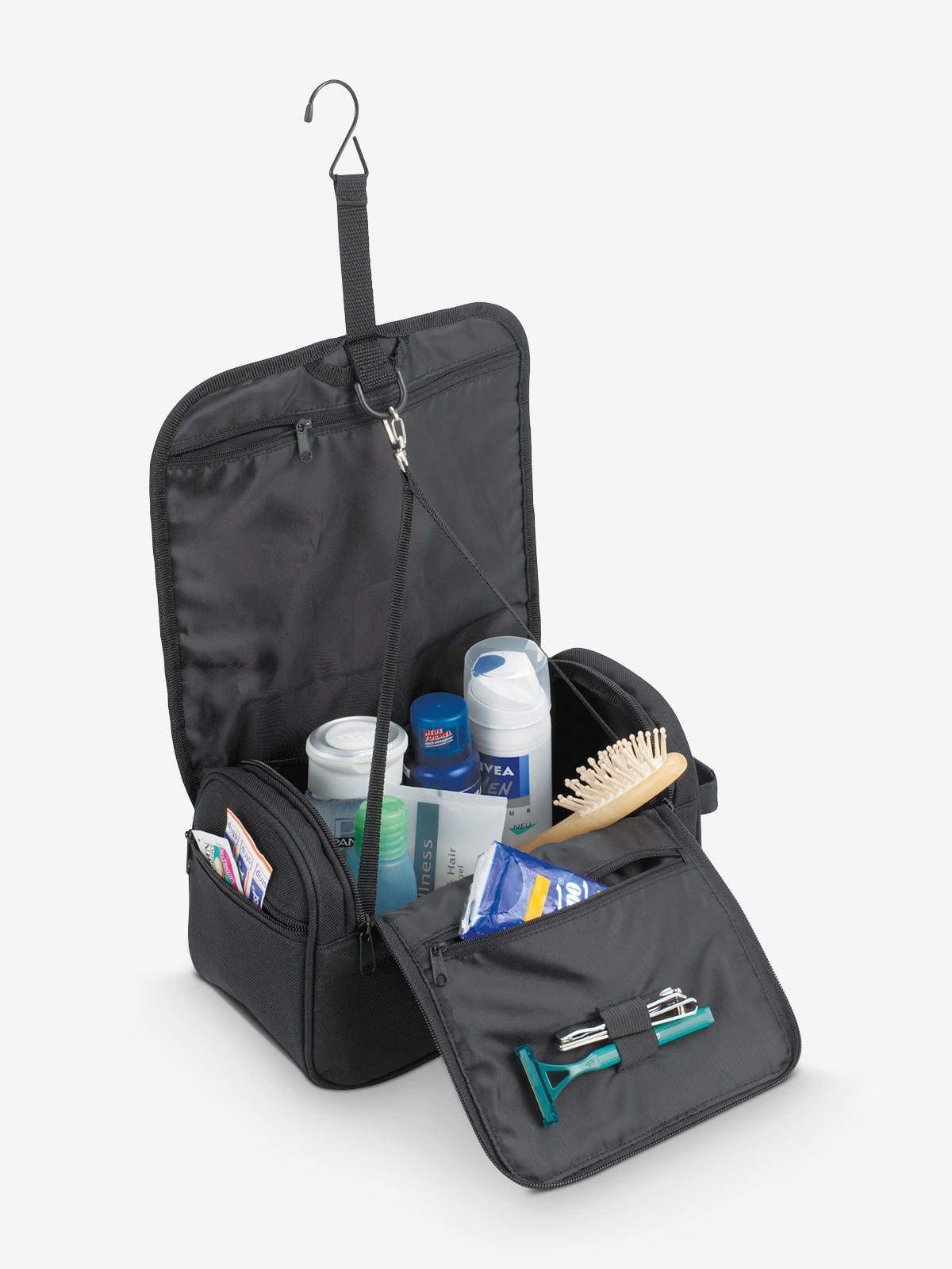 Reisenecessaire BUSINESS schwarz gefuellt