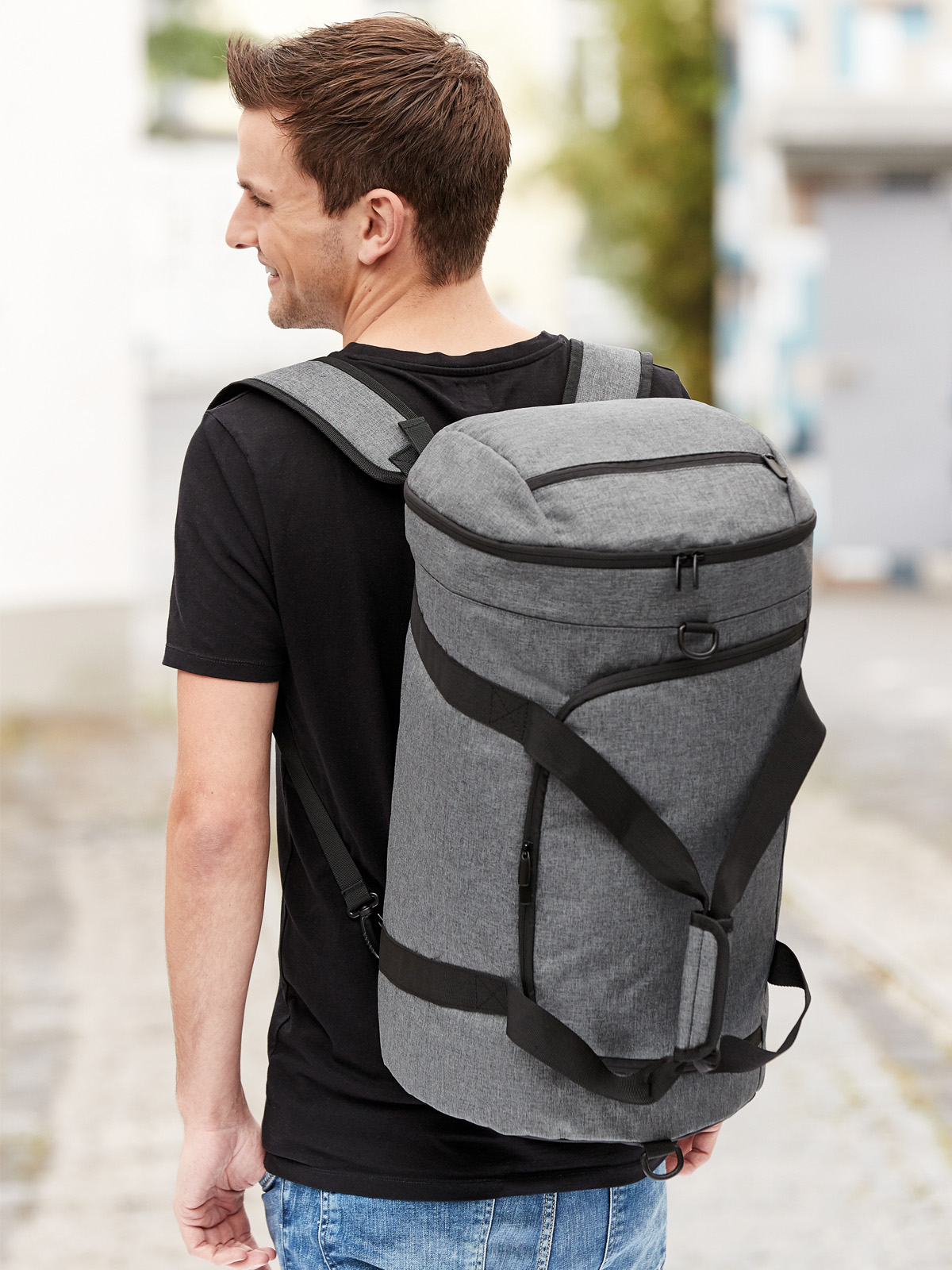 Multibag CRAFT grau-meliert mit Model