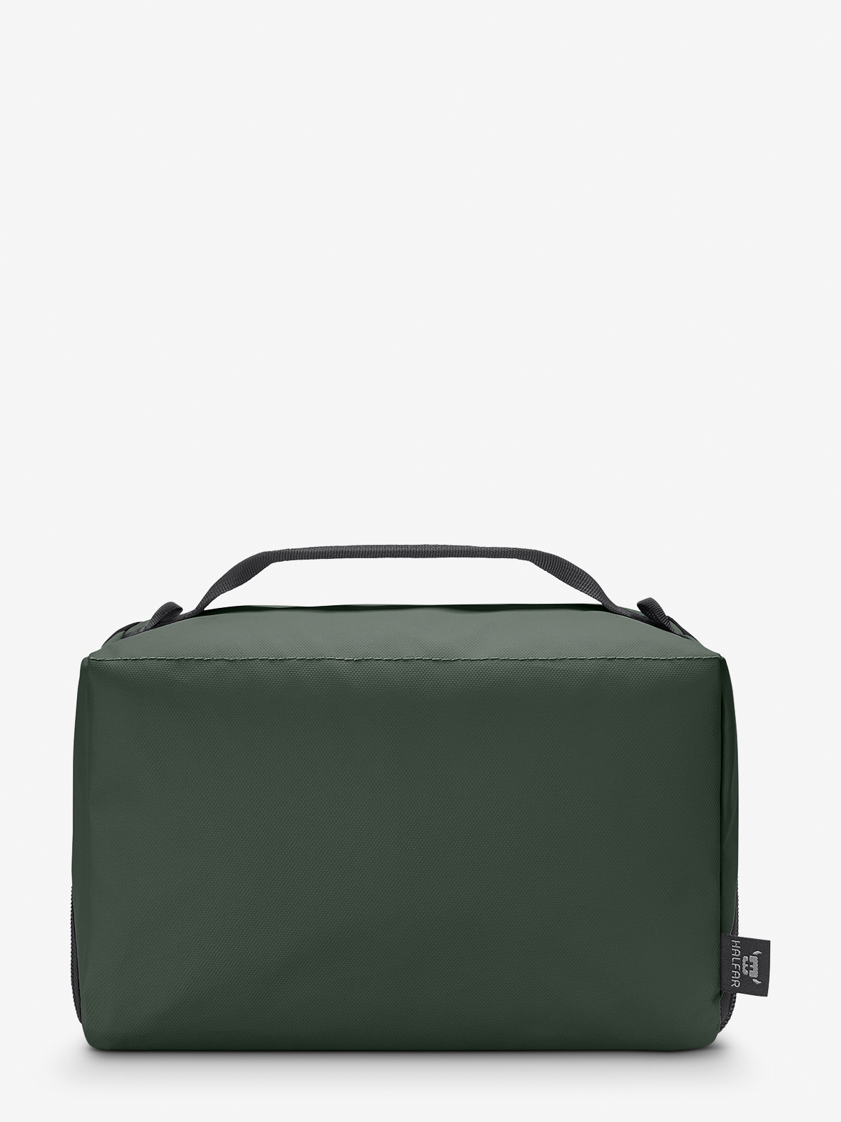 Reissverschluss-Tasche BOX dunkelgruen ruecken