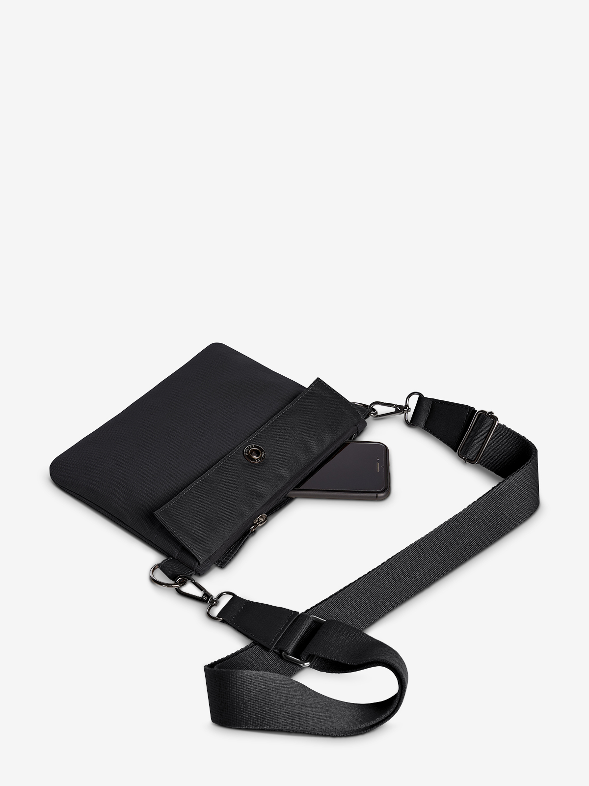 zipper bag LIFE black-black strap