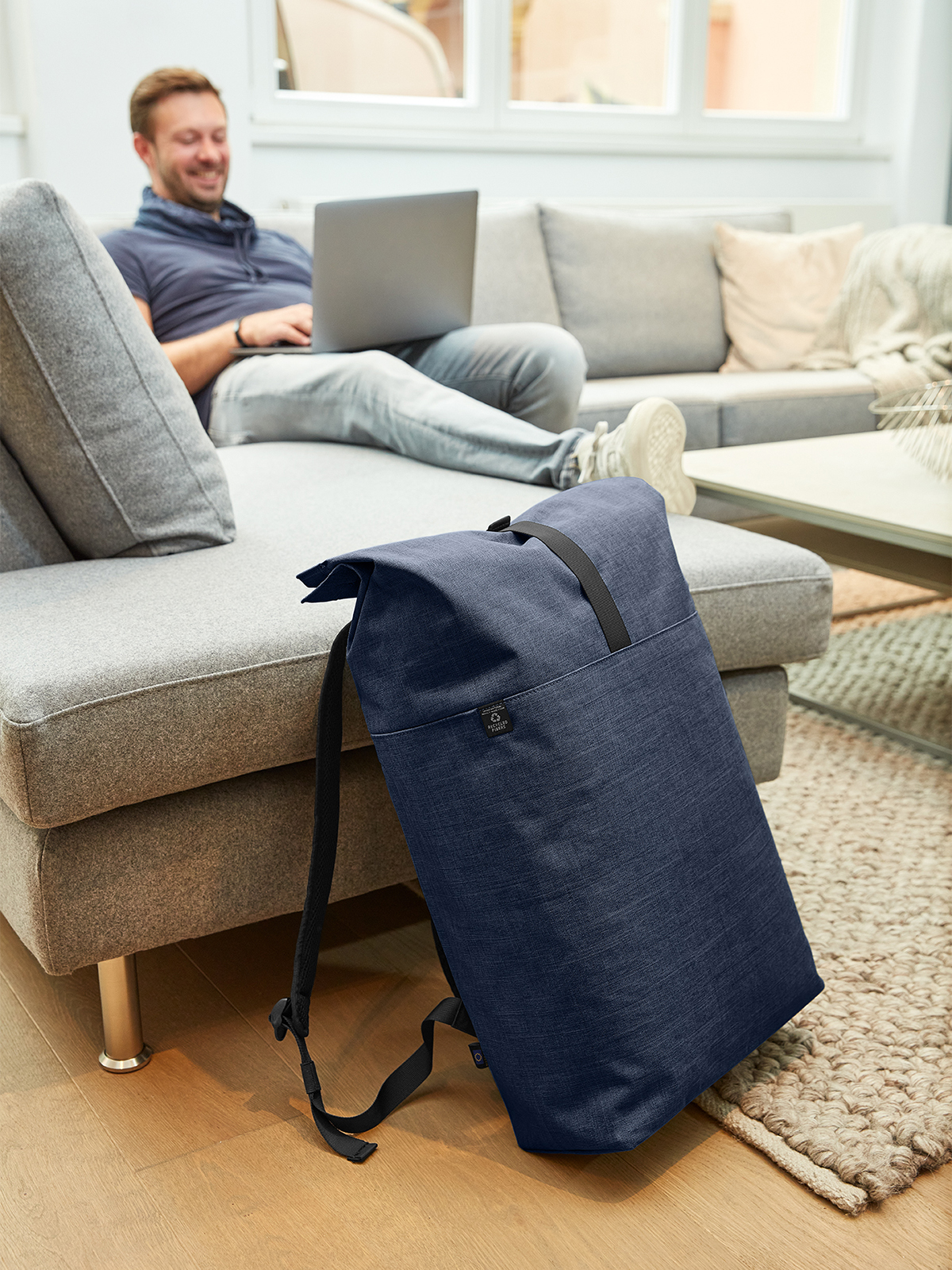 notebook roller backpack EUROPE blue-sprinkle featuring a model