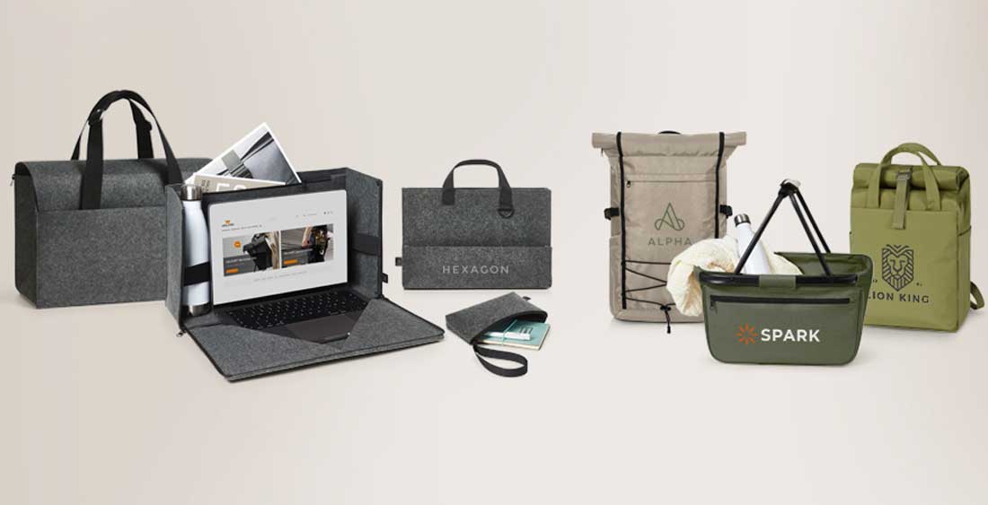 Einige nachhaltige Werbetaschen von HALFAR®