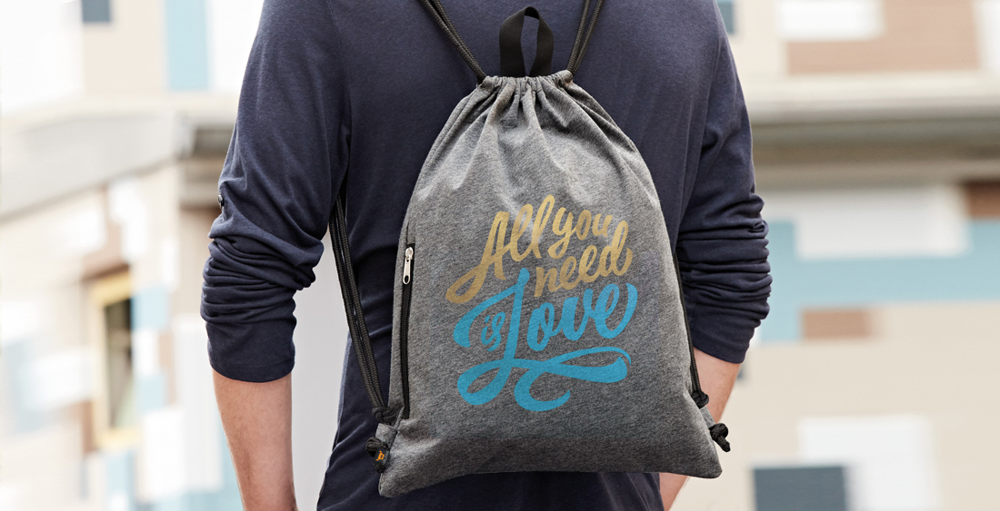 Zugbeutel JERSEY mit Logo bedruckt