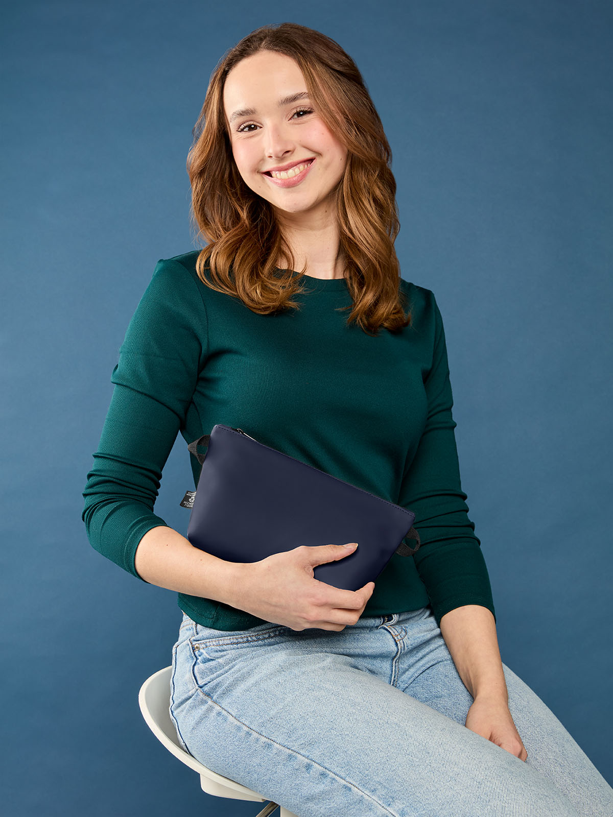 Reißverschluss-Tasche PURE marine mit Model