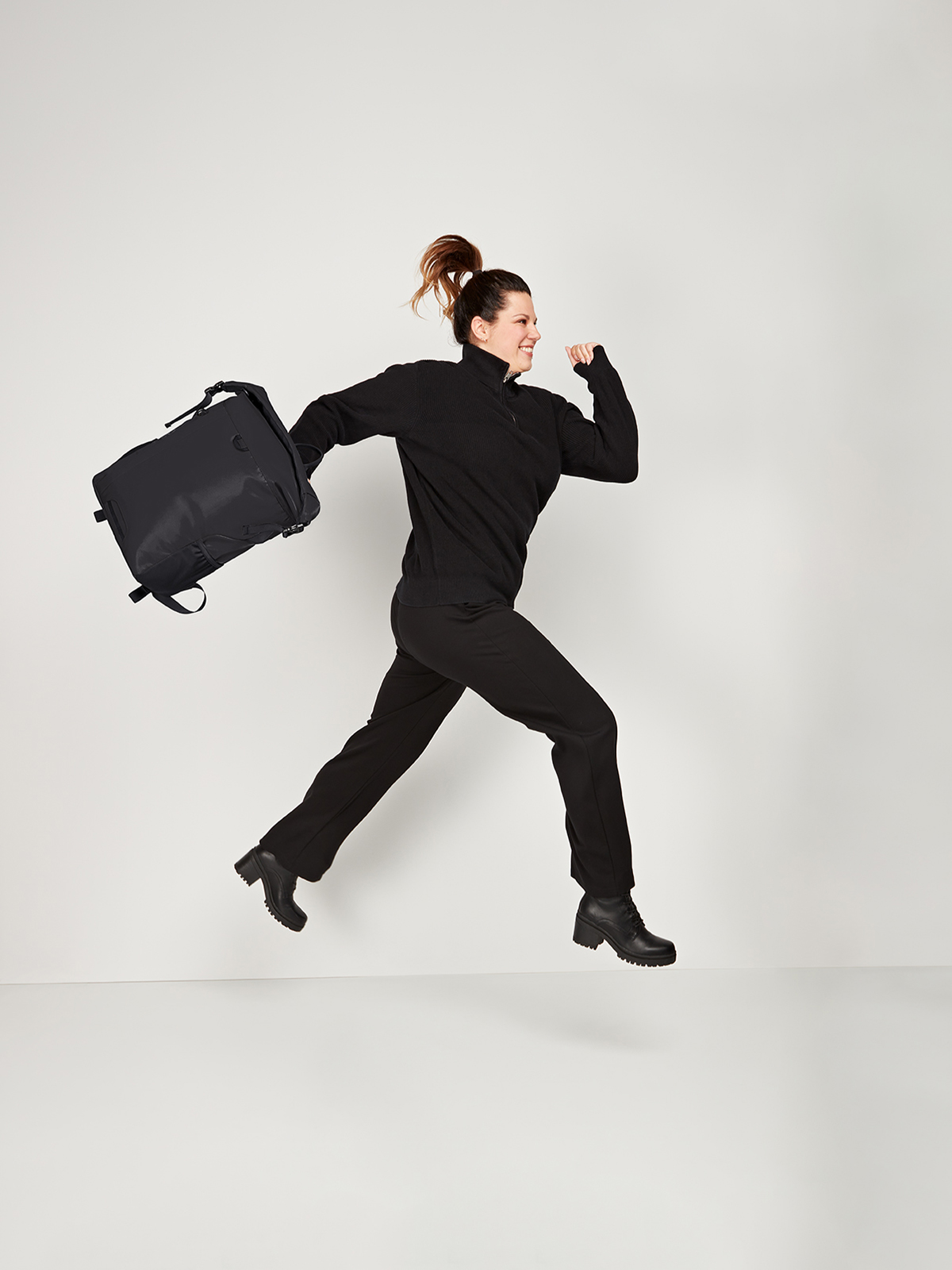 backpack MELLOW black featuring a model