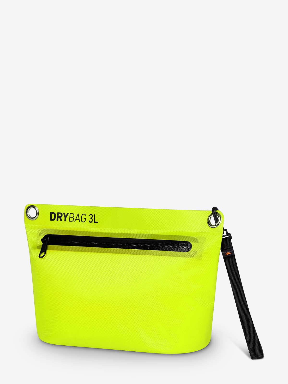 zipper bag DRYBAG neon-yellow at an angle