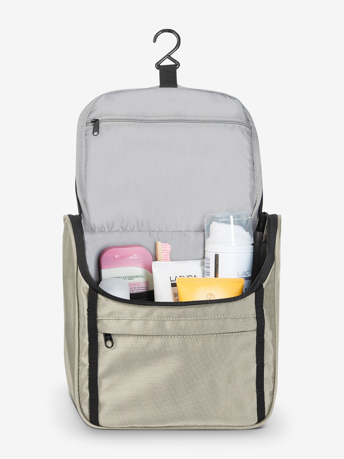 wash bag FLEX beige filled