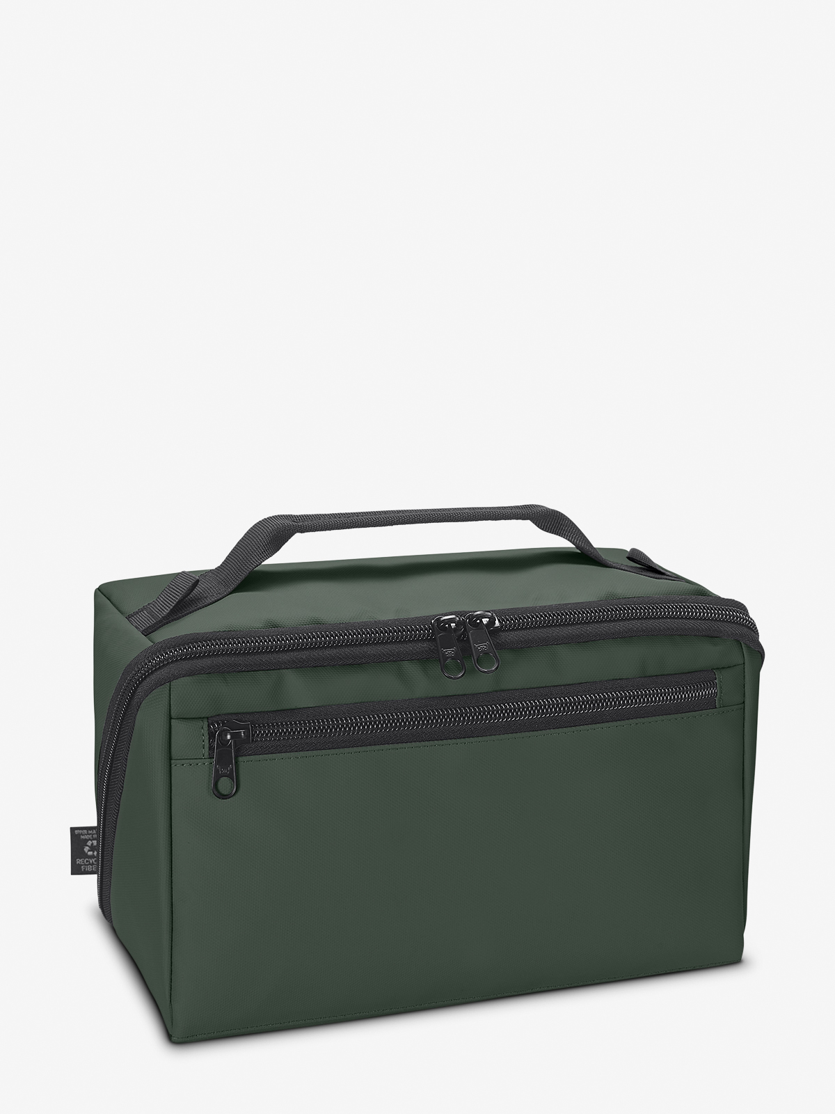 Reissverschluss-Tasche BOX dunkelgruen seite
