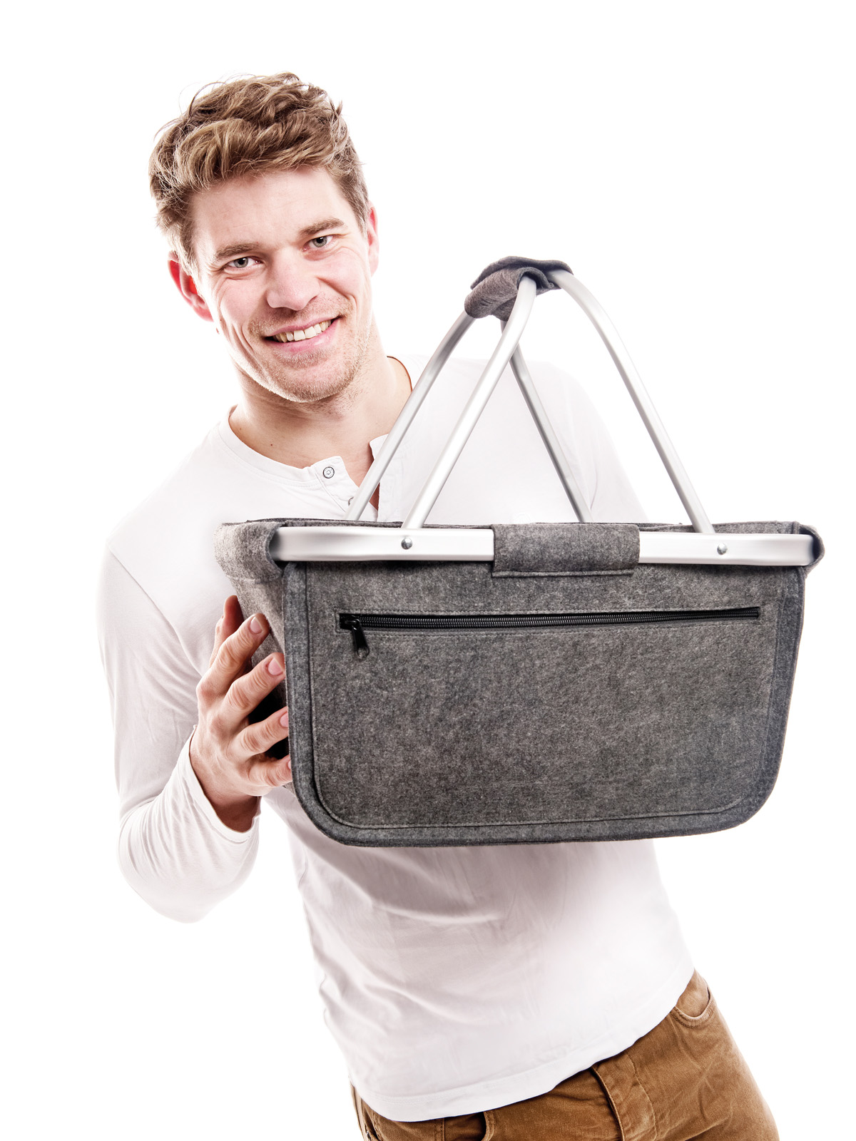 Filzshopper BASKET anthrazit mit Model