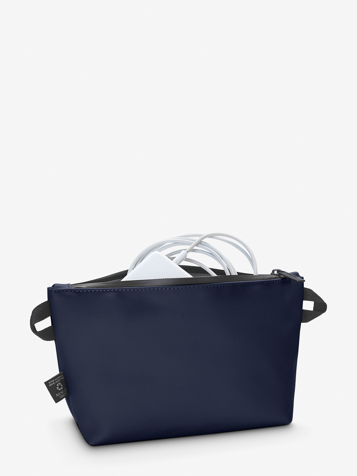 Reissverschluss-Tasche PURE marine gefuellt kabel