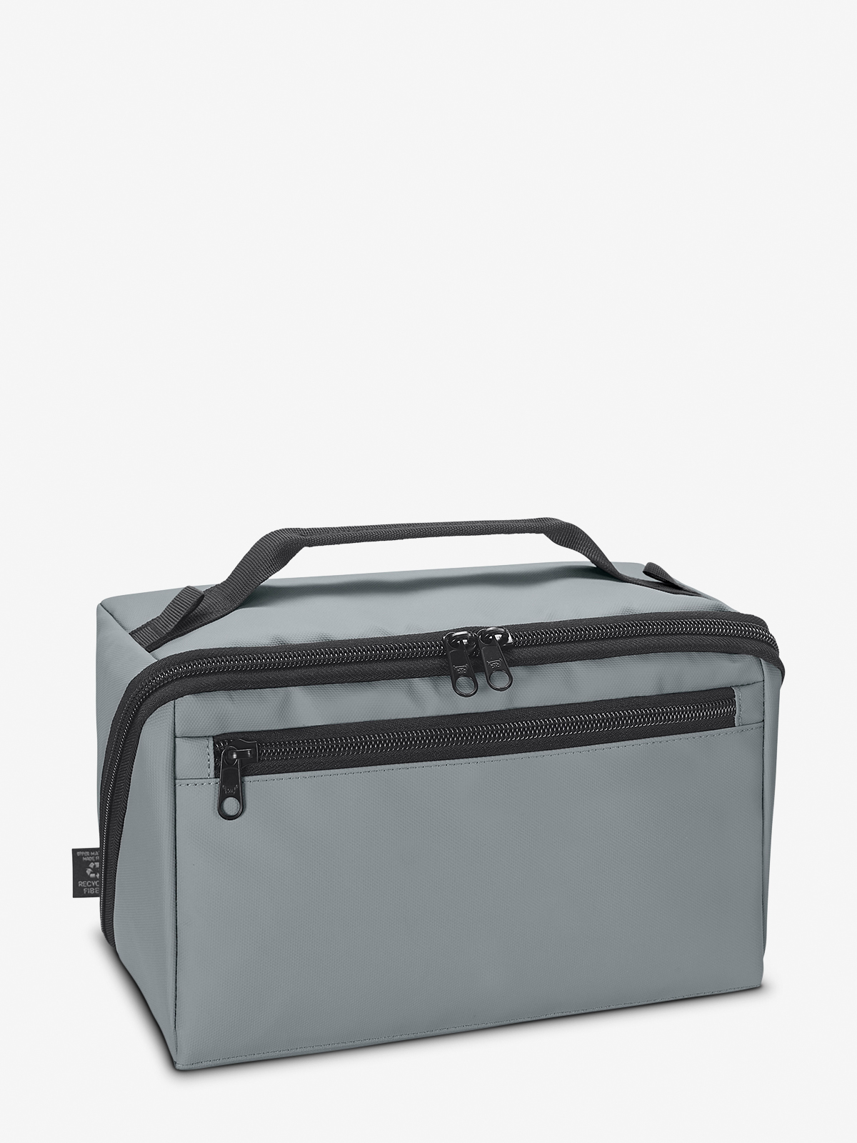 Reissverschluss-Tasche BOX mittelgrau seite