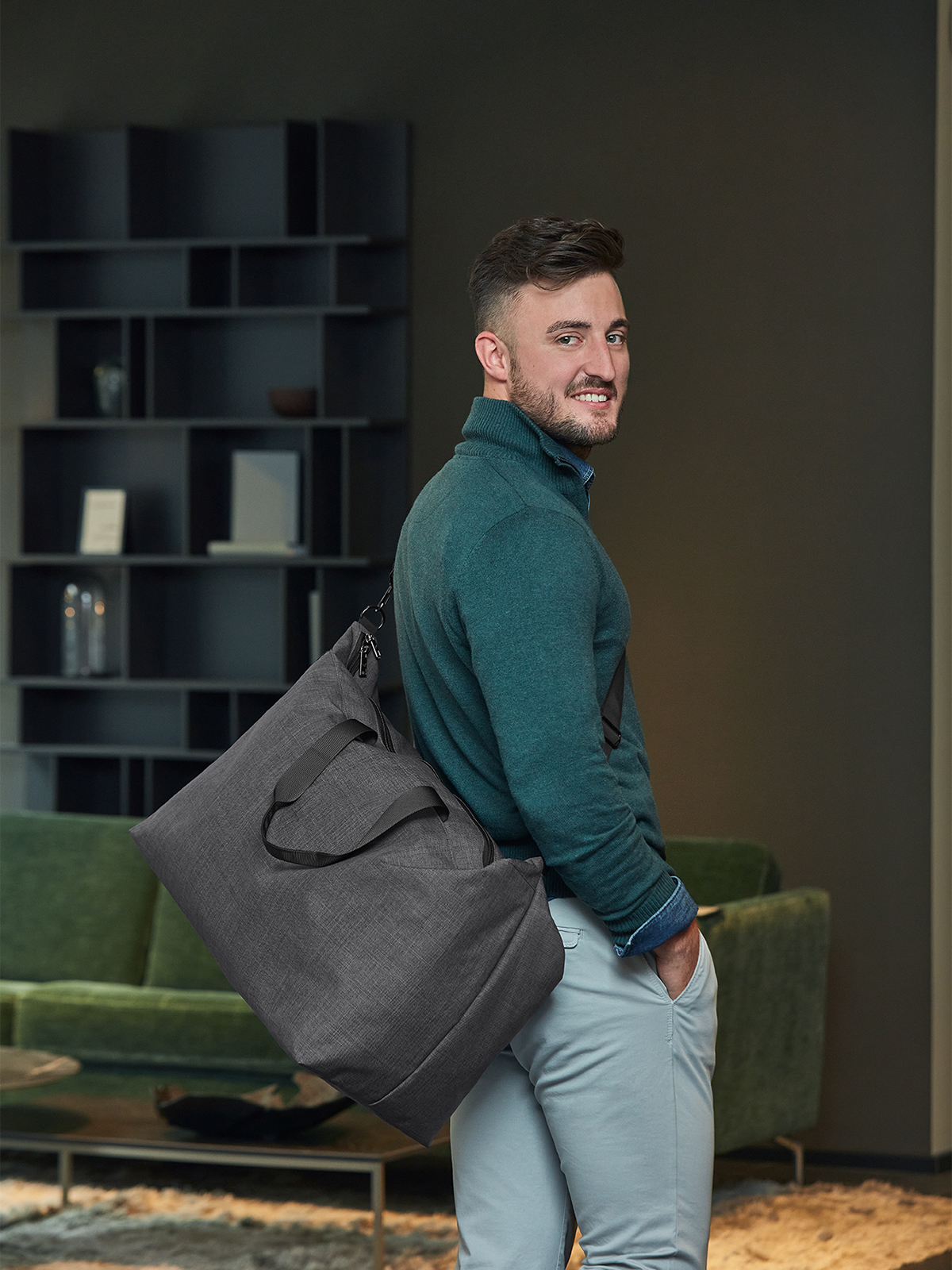 Sport-/Reisetasche EUROPE grau-meliert mit Model
