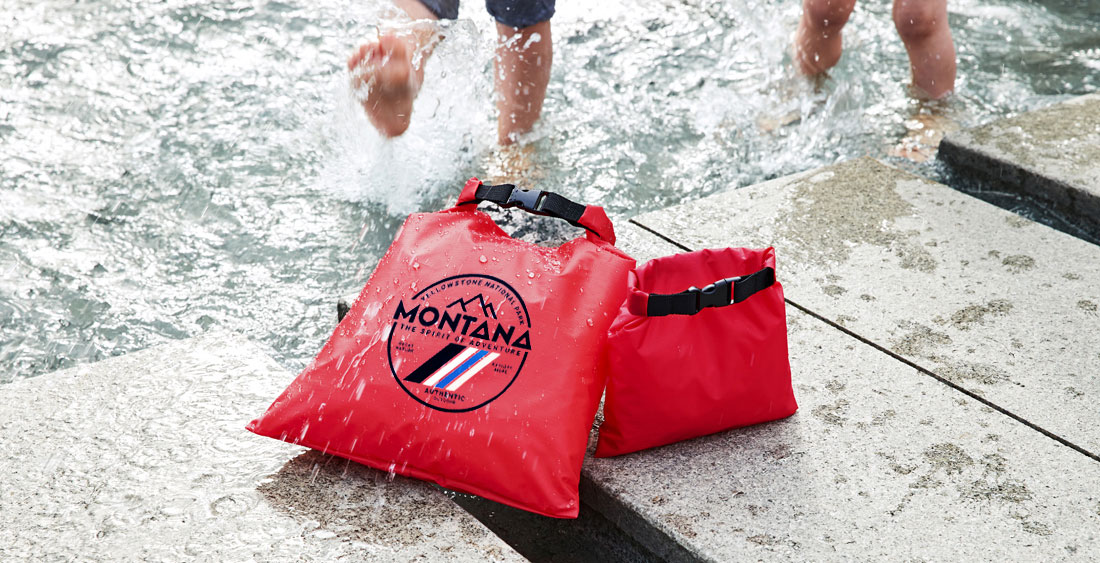 Wasserabweisende Taschen bedrucken präsentiert als DRYBAG SAFE 1,4 L